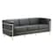 Officesource Madison Collection Sofa with Chrome Exposed Frame OSRL3026PGR - alternate 1